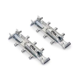 Emuca Kit de ferrures de suspensions invisibles pour meubles hauts Levelup 3 avec plaque, acier, zingué