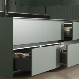 Emuca Tiroir extérieur Vertex avec réglages 3D hauteur 178mm, 40kg, épaisseur de panneau de 18mm, profondeur 350mm, Acier, Gris antracite