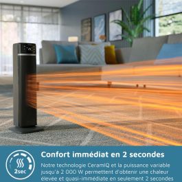Philips Série 5000 - Radiateur soufflant connecté électrique 2000 W Gris foncé - Chauffage rapide IA, App Air+, 5 sécurités