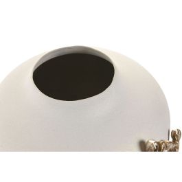 Vase Home ESPRIT Blanc Doré Aluminium Moderne 19 x 19 x 18 cm