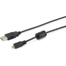 Equip Kabel USB-A 2.0 -> micro B St/St 1.80m Ferrit schwarz Polybeutel