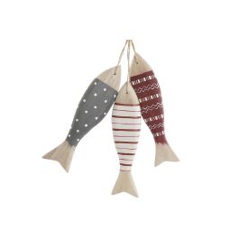 Décoration Suspendue Home ESPRIT Bleu Rouge Multicouleur Poissons 5 x 2 x 20 cm (2 Unités)