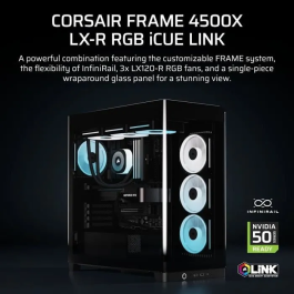 Corsair 4500X LX-R RGB CC9011316WW Boîtier PC Semitorre Cristal Trempé Noir 2 Radiateurs