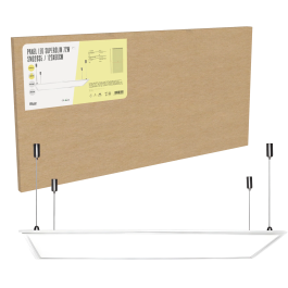 BX3 LIGHT Panneau LED Modulaire Superslim 1200x600 72W 4000 K Blanc Chaud - Pour plafonds modulaires, haute efficacité BX3-PAN120060072W-W