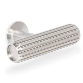 Viefe Poignée de meuble Rille T 55x38 mm Aluminium Finition Effet Inox, Laiton Sombre Brossé, Noir Brossé