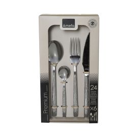 Couverts Amefa Caligraphy Acier Métal 24 Pièces
