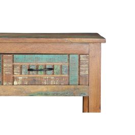 GINER Y COLOMER Console à 2 tiroirs en bois recyclé artisanal - Consola exclusiva - Multicolore - Dimensions 106x33x76 cm