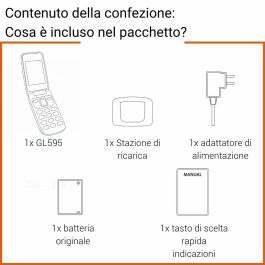 Gigaset GL595 Téléphone Portable à Clapet Double SIM Noir Écran 2.8 pouces pour Seniors