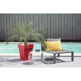 EDA Pot de fleurs carré TOSCANE - 51 L - 39 x 39 x H 53 cm - Résistant gel et UV - Rouge rubis