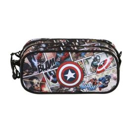 Trousse Fourre-Tout Triple Capitán América Bleu Rouge