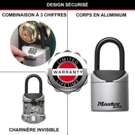 Master Lock Boîte à Clés Sécurisée 5406EURD, Mini, Format XS, avec Poignée et Combinaison Personnalisable, Corps Métallique