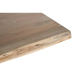 GINER Y COLOMER - Table de salle à manger rectangulaire en acacia et métal 240x100x76 cm, design contemporain naturel et noir