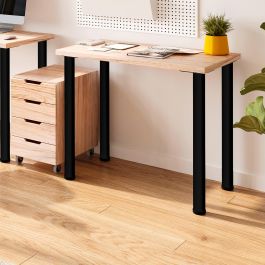 Emuca Lot de 4 pieds de table, diamètre 60mm, H 830mm, Acier, Peint en noir