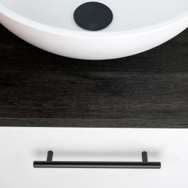 Emuca Lot de 10 poignées pour meubles Orlando, L210mm, entraxe 160mm, Acier, Peint en noir