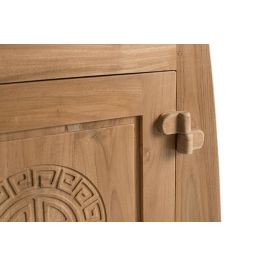 GINER Y COLOMER - Buffet Vitrine en Bois de Teca avec 4 Portes (2 Vitrées, 2 Bois) et Détails Artisanaux, Design Élégant pour Salon - Dimensions 186 x 109 x 42 cm