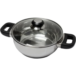 Baumalu 331974 Casserole en acier inoxydable 24 cm avec couvercle en verre saphir et bakélite