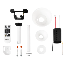 Ventilateur de Plafond LED Blanc/Haya 45W 4400LM CCT, Moteur DC Ultra Silencieux, Fonction Été/Hiver, avec Télécommande et Pales Rétractables