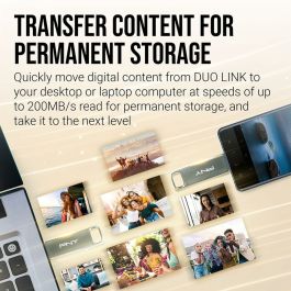 Clé USB PNY PFDI64GDULINKTYCG Argenté Acier 64 GB