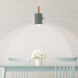 Lampe suspendue Scarlet en métal et bois, design moderne, cable réglable, SKD-P1014-OG