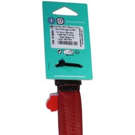 Aime Collier en cuir pour chien YAGO Noir/Rouge Ajustable S 27-35 cm