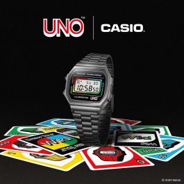 Montre Homme Casio ICONIC - UNO™ MATTEL COLLABORATION LIMITED EDITION Noir Gris (Ø 36 mm)