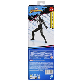 Hasbro Marvel Spider-Man - Figurine Titan Series Spider-Man en costume noir 30 cm deluxe, jouet de super-héros pour enfants dès 4 ans