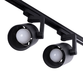 Pack 2 Spots sur Rail Monophasé E27 PAR30/A65 - Noir