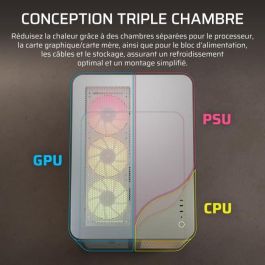 Boitier PC - CORSAIR - AIR 5400 RS-R ARGB Tempered Glass Mid-Tower - Ventilateurs RGB a rotor inversé - Blanc