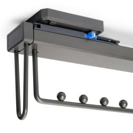 Emuca Porte-vêtements extractible Quartz pour armoire, Plastique et Aluminium, Titane