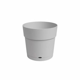 ARTEVASI Pot de fleurs rond CAPRI LARGE - Plastique - Réservoir d'eau - diametre 30 cm - Gris clair - L 29,5 X P 29,5 H 28,2 cm