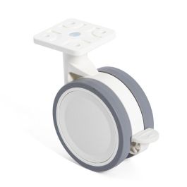 STAMPMATIC Roue Pivotante Vega Ø75 Caoutchouc avec Plaque Blanche Frein