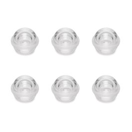 Lot de 6 butées de porte hémisphériques adhésives, fixation au sol, Plastique, Transparent