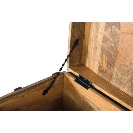 Giner Y Colomer Pinta2 - Coffre de rangement en bois de manguier noir avec détails multicolores peints à main - 24x68x43 cm