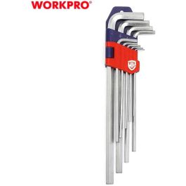 Jeu de Clés Allen Workpro 1,5, 2, 2,5, 3, 4, 5, 6, 8, 10 mm Hexagonal 9 Pièces (9 Unités)