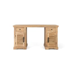 GINER Y COLOMER Bureau en bois de manguier naturel avec 2 portes et 2 tiroirs, meuble de travail artisanal en teinte naturelle Precio: 1319.988. SKU: B1D5PDYLH8