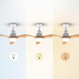 Ventilateur de Plafond avec Lumière Cecotec EnergySilence Aero 5230 18 W 40 W Blanc Bois (3000-6500 K)