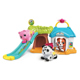 Vtech - Jeu électronique et musical Tut Tut Animo Bisous - Ptite Niche Toboggan avec 1 animal Cookie le chien - Multicolore - Langue français - Pour enfant 1 à 5 ans