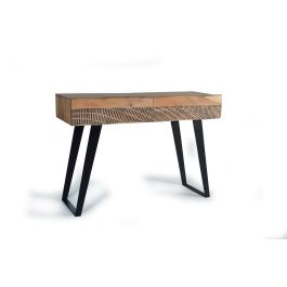 GINER Y COLOMER Console de Salon en Acacia et Métal, 2 Tiroirs, Sculpture à la Main, Dimensions 110 x 40 x 77 cm, Finition Naturelle Precio: 467.988. SKU: B1BCEKFCDC