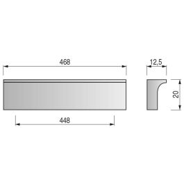 HERRAJES ALK Tirador Leman 448 Aluminium Finition Chrome Brillant