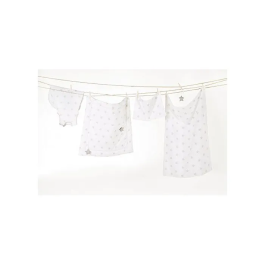 Roba - Little Stars - Matelas à langer 85 x 75 cm - Blanc étoiles grises - Polyester et coton