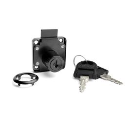 HERRAJES ALK Serrure pour tiroir Boris, nickel/noir, clés différentes, finition noire, code 3523.51