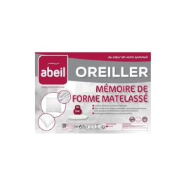 Abeil Oreiller matelassé viscoélastique 60x60 cm Blanc