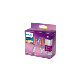 Philips 929001890467 Pack 2 Ampoules LED E14 P45 4.3W 470Lm 2700K Blanc Chaud