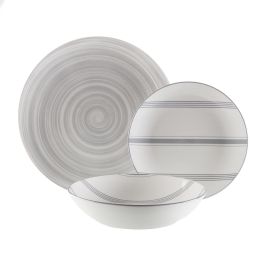 Assiettes Versa VORTEX Gris Porcelaine 18 Pièces