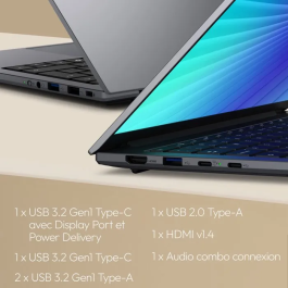 Medion Signium 14 S1 - PC portable 14" écran OLED 2,8K 120Hz, processeur Intel Core 5-120U, RAM 16 Go, SSD 512 Go, sans OS, clavier AZERTY