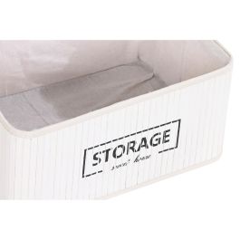 Lot de paniers DKD Home Decor Blanc Bambou 40 x 30 x 46 cm 5 Pièces