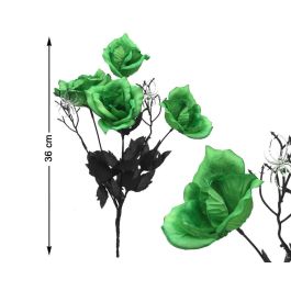 Bouquet de fleurs de Halloween vert avec décorations d'araignées argentées - Décoration de fête ou costume Precio: 11.4999996. SKU: B12H32RPWX