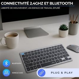 Bluestork BLU3760162055160 - Combo clavier et souris sans fil - Bluetooth et adaptateur inclus - Ultramince et léger - Pour travail mobile et télétravail
