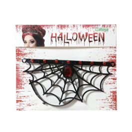 Diademe de Vampiresse pour Femme Adulte pour Halloween - Couronne Gothique avec Toiles d'Araignée et Pierres Rouges Brillantes pour Cosplay ou Fêtes