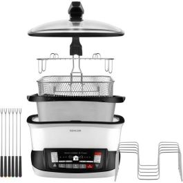 Sencor Friteuse Multifonction SFR 9400WH - 1800 W - Capacité 4.8 L - Blanc - 18 Fonctions - Température Réglable 40-240°C